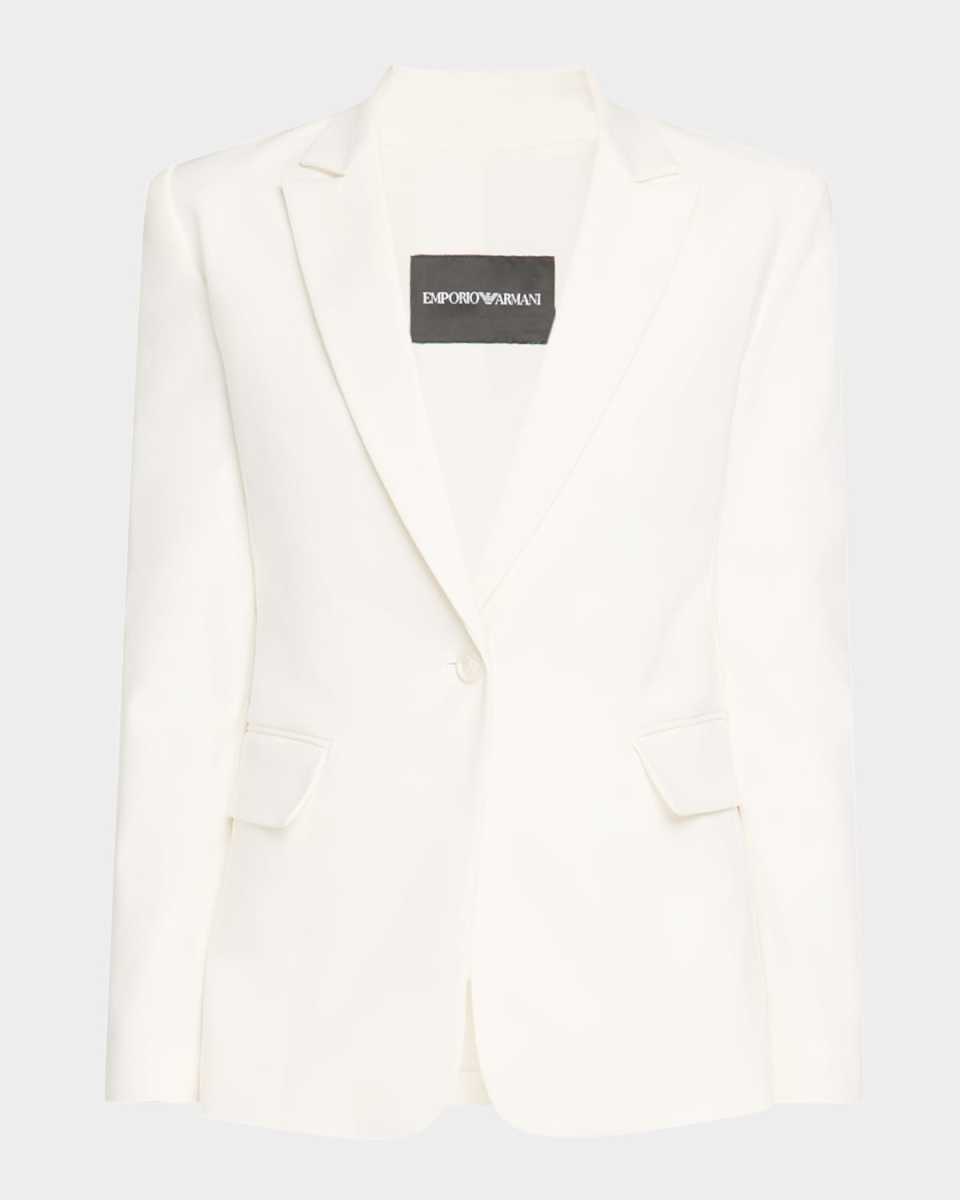 Cotton One-Button Cutaway Blazer